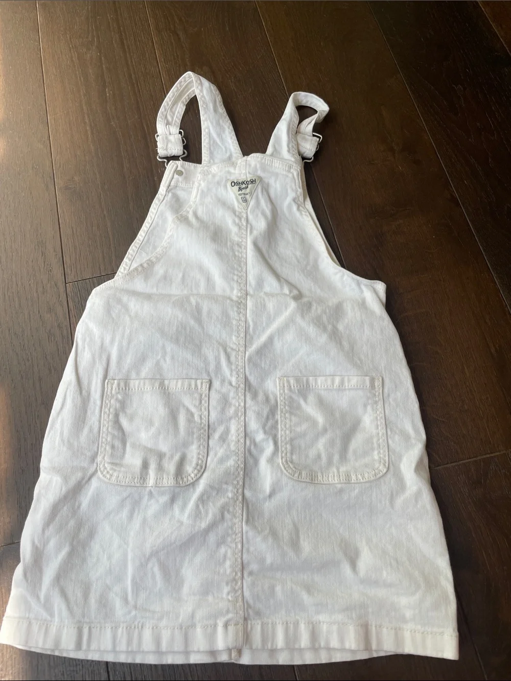 OshKosh B'gosh White Button-Front Denim Pinafore